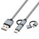 CoolBox COO-CAB-U2MC-GR 1m USB A USB C/Micro-USB B Macho Macho Gris cable USB COO-CAB-U2MC-GR